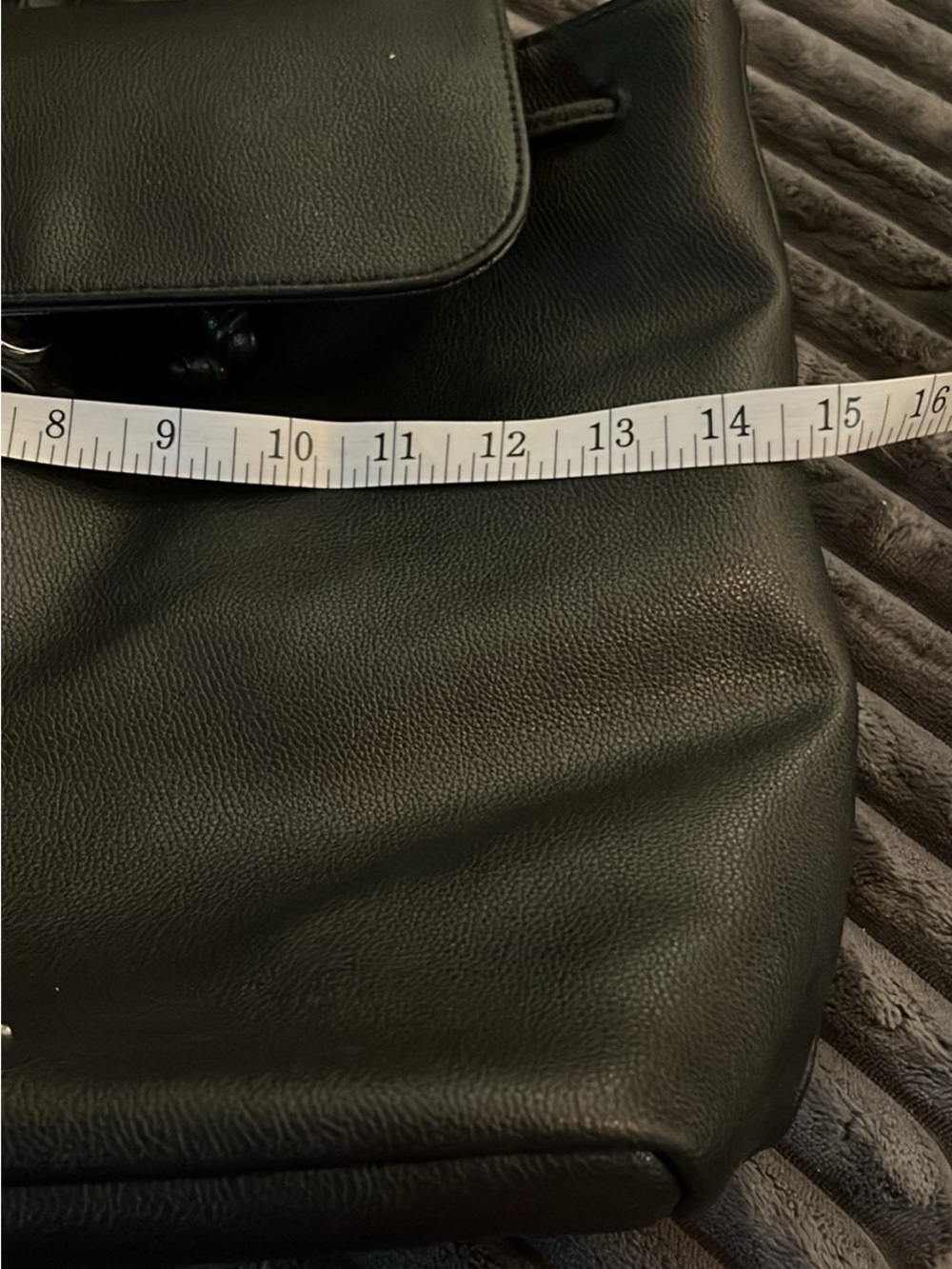 Victoria's Secret Black Faux Leather Drawstring Backpack - Picture 4 of 5